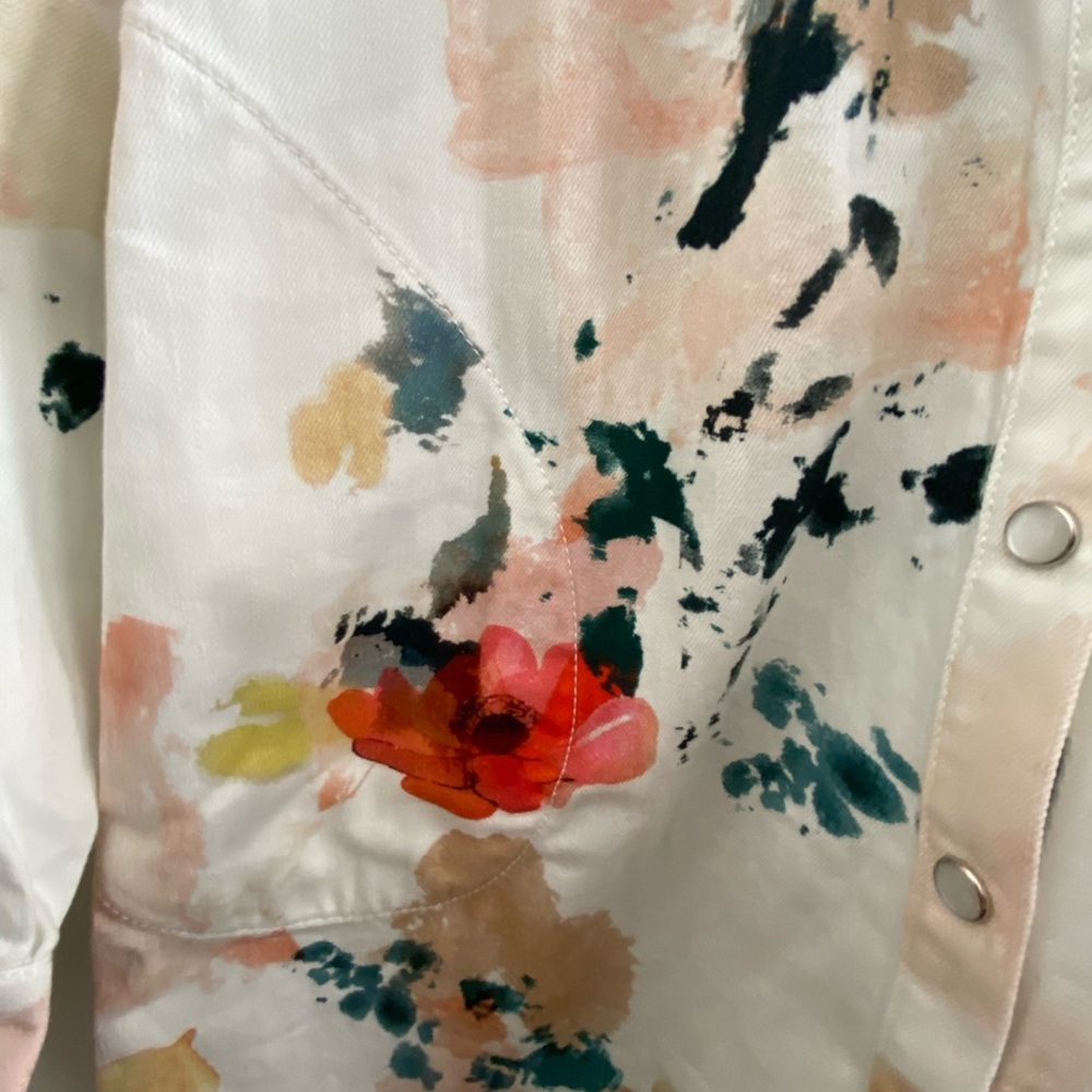 By Anthropologie Pilcro Long-Sleeve Ruffled Denim Mini Shirt Dress size M new - Picture 7 of 9